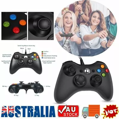 Black Xbox 360 Wired Controller For Windows & Xbox 360 Console PC USB Wired KC • $19.99