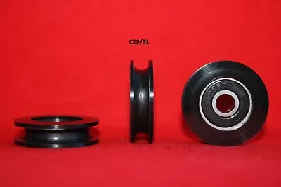 29MM Round U And V Groove Nylon Pulley Wheels Roller For Rope Ball Bearing • £9