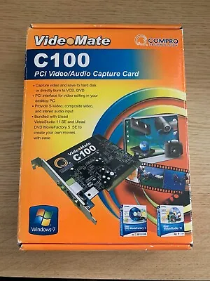 Compro Technology Videomate C100 PCI Video/Audio Capture Card-used • £10