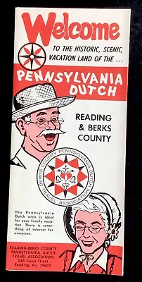 Vtg Tourist Travel Brochure Welcome Pennsylvania Dutch Reading Berks County Map  • $9.99