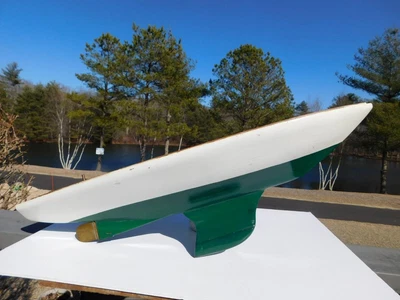 $125 • Buy Large Vintage Wooden Model Sailing Pond Boat Sailboat Yacht 27  L Nautical Decor