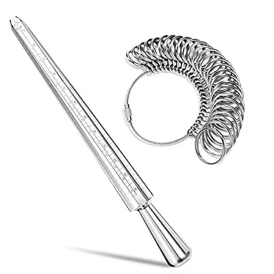 Metal Ring Sizer Measuring Tool Finger Gauge Mandrel Stick For Jewelry Sizing • $16.86