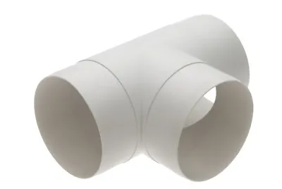 £4.95 • Buy 4  / 100mm EQUAL T ROUND PIPE SPLITTER VENTILATION RIGID DUCTING ADAPTER WHITE 