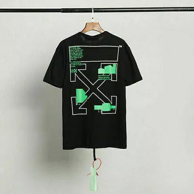 OFF WHITE OW Couple Arrow Print Casual T-Shirt Unisex Casual Loose Tee Top New • £23.99