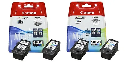 £63.95 • Buy 2x Original Canon PG510 Black & CL511 Colour Ink Cartridges For PIXMA IP2700 