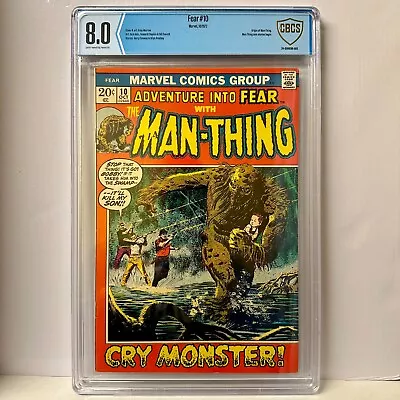 Fear #10 CBCS 8.0 - 1st Appearance Of Man-Thing Ted Sallis (Marvel 1972) • $75