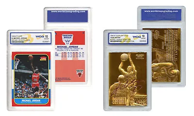 KOBE Bryant Gold & Michael JORDAN Decade Fleer #4 Rookie Cards Set - Gem Mint 10 • $39