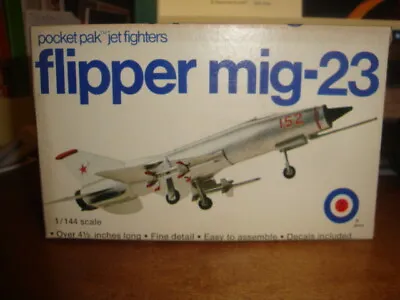 Entex 1:144 Pocket Pak Jet Fighters Flipper Mig-23 Plastic Model Kit #8461F:69 • $8