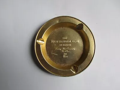 Vintage FIRST NATIONAL BANK OF MONROE  Tin Ashtray • $5