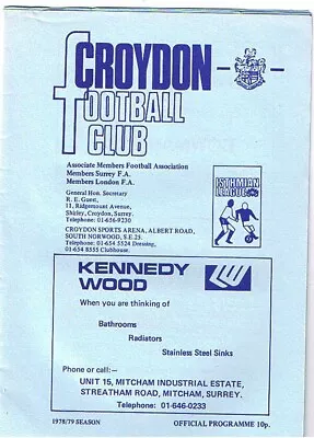 £1.80 • Buy Croydon V Sutton United 1978/9