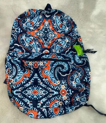 NWT VERA BRADLEY Backpack In A Pouch Marrakesh Navy Blue Orange $48.00 • $39.99