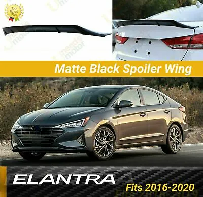 For Hyundai Elantra 2017-2020 JDM Mugen Matte Black Rear Trunk Wing Spoiler • $98.99