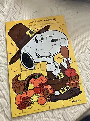 Vintage Hallmark Thanksgiving “PUZZLE CARD” Charles Schultz SNOOPY Character • $45.50