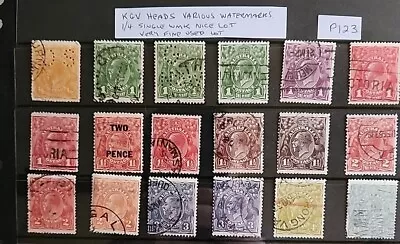 KGV Heads Various Watermarks Very Fine Used To 1/4 Blue P123 • $8.50