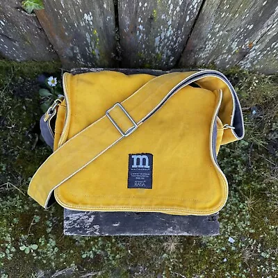 Marimekko Ristomatti Ratia Canvas Bag Yellow Messanger Crossbody Vintage Finland • $174