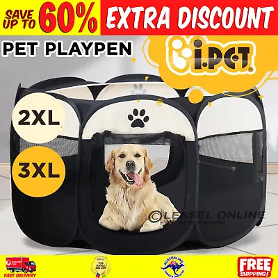 I.Pet Dog Playpen Enclosure Crate 8-Panel Play Pen Tent Bag Fence Puppy 3XL 2XL • $58.48