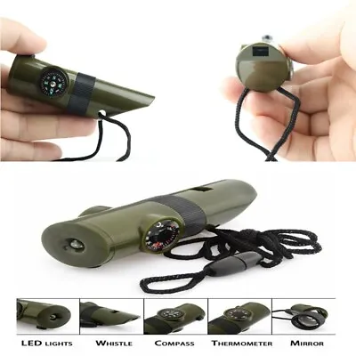Multifunction Whistle Portable High Decibel Safety Whistle Kit Outdoor Camping • £7.39