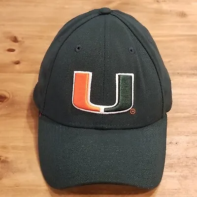 Miami Hurricanes Hat Cap New Era Size S/M Green Flex Stretch Fitted • $6.25