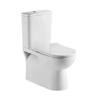 Back To Wall Rimless Dual Flush Ceramic Toilet Suite Soft Close Seat P S Trap • $379