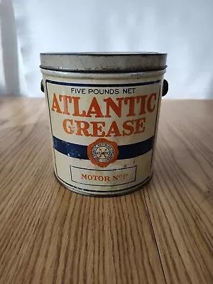 Vintage Atlantic Refining 5 Lb Grease Can  Early Phila PA Gas Oil Advertising  • $50