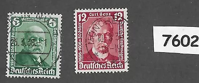 #7602  Stamp Set 1936 Germany Sc 470-471  Daimler-Mercedes Benz Berlin Auto Show • $3.99