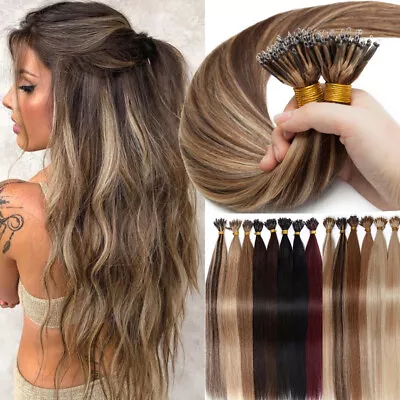 US STORE Nano Ring 100% Human Remy Hair Extensions NANO Bead I Tip Balayage 150g • $35