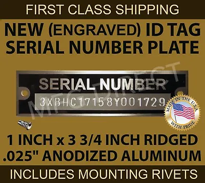 Engrave DATA PLATE Serial Number Tag Ford Dodge Chevy Plymouth Others ID TAG Usa • $32.50