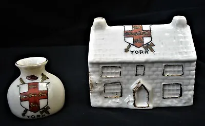 £6.99 • Buy Vintage Crested China York Coat Of Arms - Cottage And Vase.