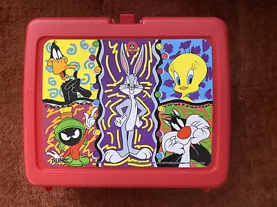 Looney Tunes Warner Bros 1997 Thermos Lunchbox 90’s Retro Red Bugs Bunny Taz • $9.99