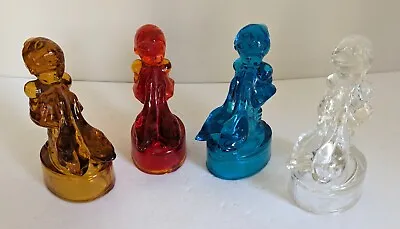 Lot Of 4 Vintage LE Smith Glass Hummel Girl With Geese 6  Figurines 4 Colors • $44.99