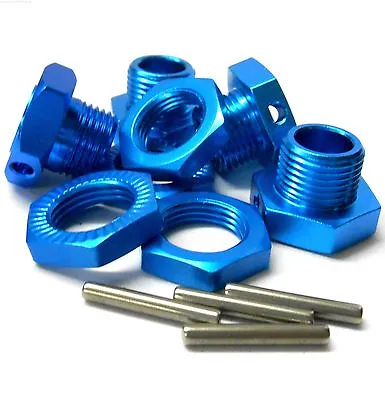 1/8 Scale RC Buggy 17mm Alloy Wheel Hex Hubs Adapter Nut Pin Light Blue X 4 • £11.65