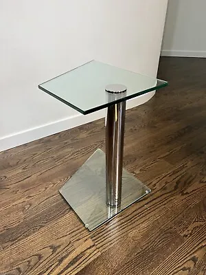 Mid Century Modern Chrome & Glass Side Table Pace Collection • $475