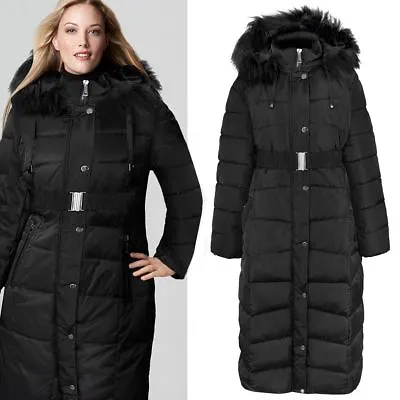 £44.99 • Buy New Womens Ladies Plus Size Long Quilted Padded Winter Jacket Coat Fur Trim Hood