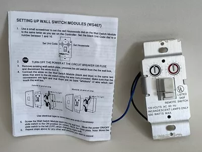 X-10 Wall Switch Module (WS467) • $11.99