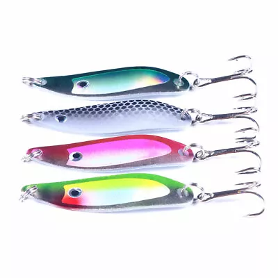 4pcs Lot Fishing Spinner Spoon Bait Metal Crankbait Lures Bass Tackle 5cm/6.5g • $7.25