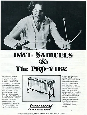 1981 Print Ad Of Ludwig Musser M55 Pro-Vibe Vibraphone W Dave Samuels • $9.99