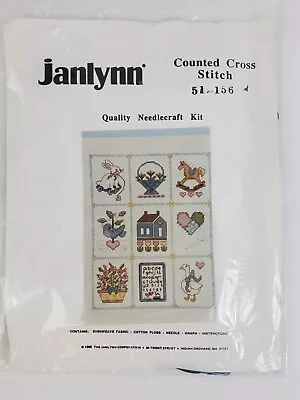 Vintage 1969 Janylnn Counted Cross Stitch Kit 51-156 Baby Sampler NEW/Sealed • $9.99