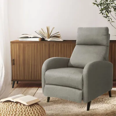 Fabric Recliner Chair Upholstered In Linen In 6 Colours • £134.99