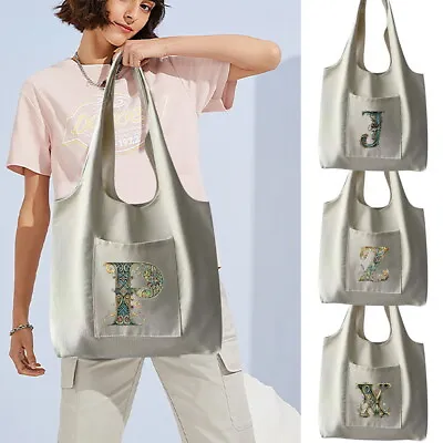Premium Cotton Canvas Shopping Bag Shoulder Tote Shopper Bags Large Grocery Bag • £3.99