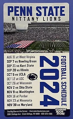 Penn State Nittany Lions 2024 Football Schedule Magnet 🏈 College FB Sked • $8.99