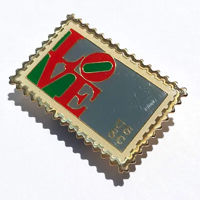 USPS Vintage 70s 80s Love Series (Modern Art) 8c Stamp Collectible Enamel Pin • $35.99