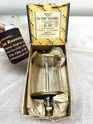 N.O.S. LUNKENHEIMER No. 8 SENTINEL OILER Brass Lubricator For Steam Or Gas Motor • $299.95