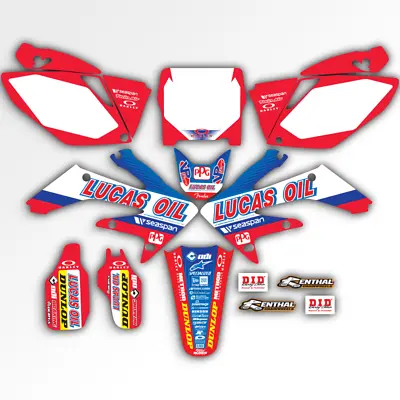 2006 2007 Honda Crf 250 R Graphics 250r Kit Crf250r Team Lucas Oil Decal Decals • $104.99