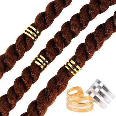 50pcs Adjustable Hair Braids Dreadlock Beads Cuffs Rings Hair Tools AccessoA-OR • $1.66