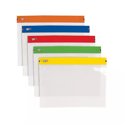 A5 ZIP/ZIPPY BAGS - Organizer Folder Pocket Subject Storage Wallet  • £3.99