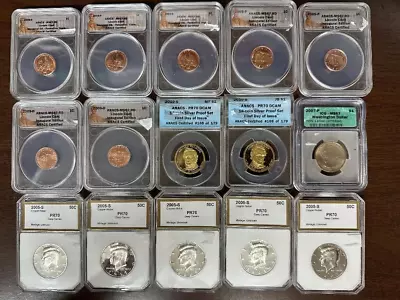 Dealer Fun Collector Lot Of Slabbed Coins ~ Lincoln/Kennedy/Presidents/WOW! • $13.63