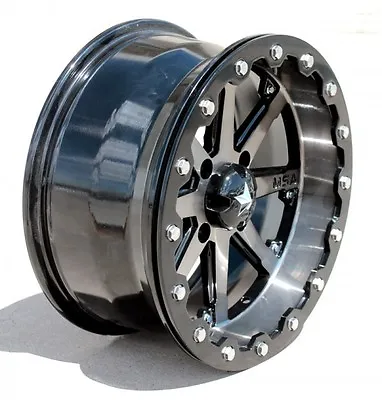 Set (4) MSA MotoSport Alloys 14  Lok M21 Gunmetal Gun Metal Beadlock Rim Wheel • $1068