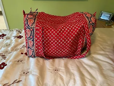 Vera Bradley Americana Large Duffle Bag For Weekend Travel  Red 2003 • $50