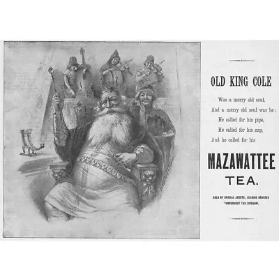 MAZAWATTEE TEA Old King Cole Theme Victorian Advertisement 1894 • $12.32