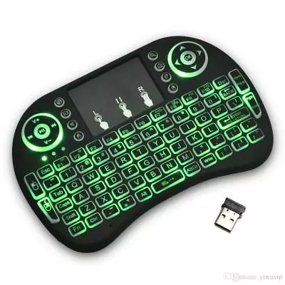 Rii I8+Backlit Mini Wireless Touch Keyboard Backlit Touchpad Mouse Combo. • $11.99